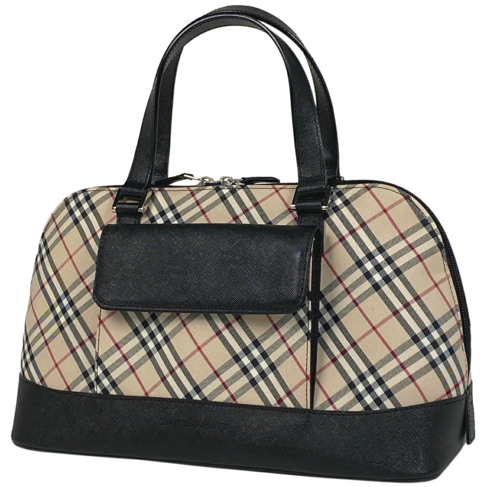 Burberry logo handbag check canvas beige black
